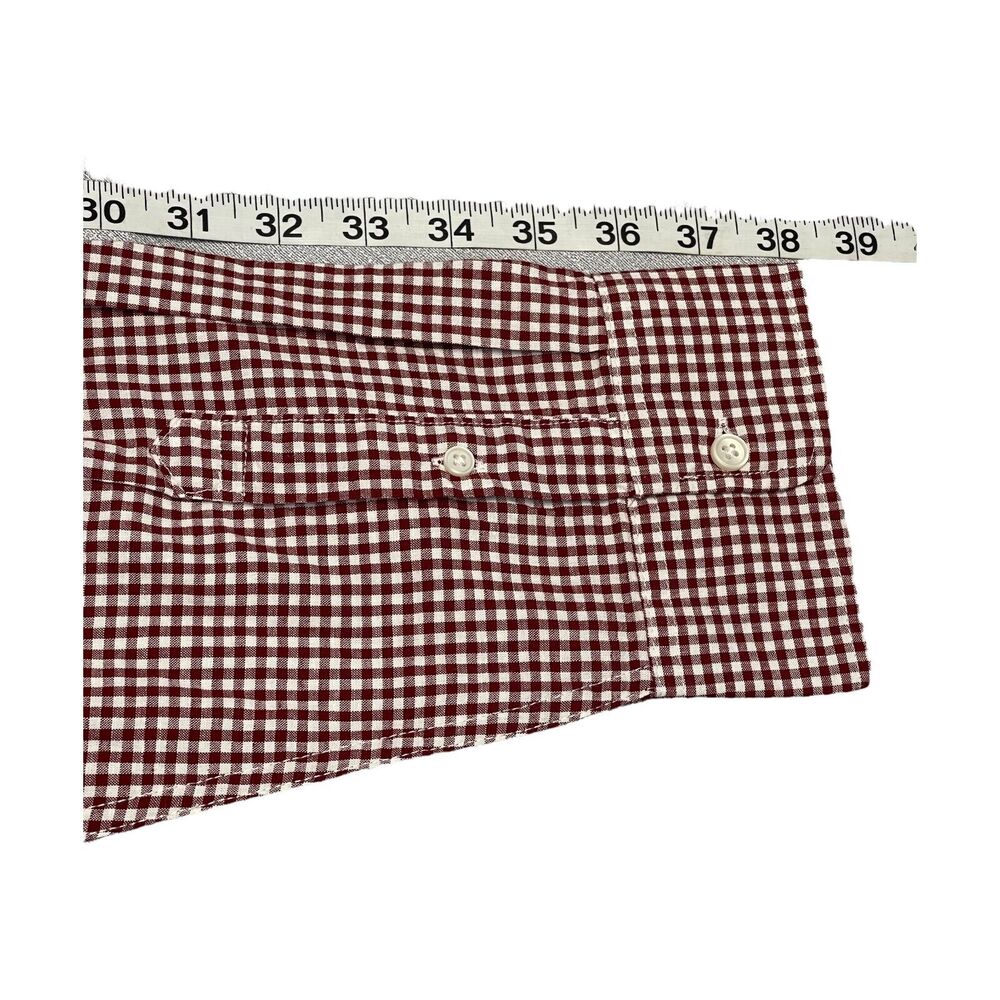 Free Assembly Shirt Men XL Red White Check Cotton Collared Long Sleeve Button-Up - Picture 5 of 8